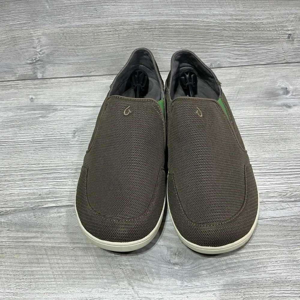 Olukai Nohea Mesh Slip Ons Mustang Lime Peel Comfort Fit Mens Size 14 1018813AP